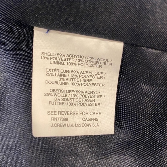 J.Crew Tweed Jacket Size 6 Black White Fringe Full Zip - Picture 13 of 15